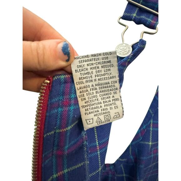 Looney Tunes Girls Tweety Plaid Overall Jumper Dress Size 10/12 Embroidered - Picture 6 of 7